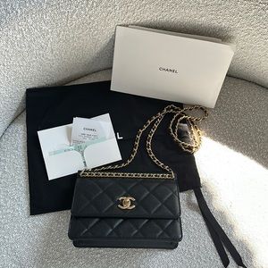 **SOLD** Chanel 2023 small flap bag black caviar